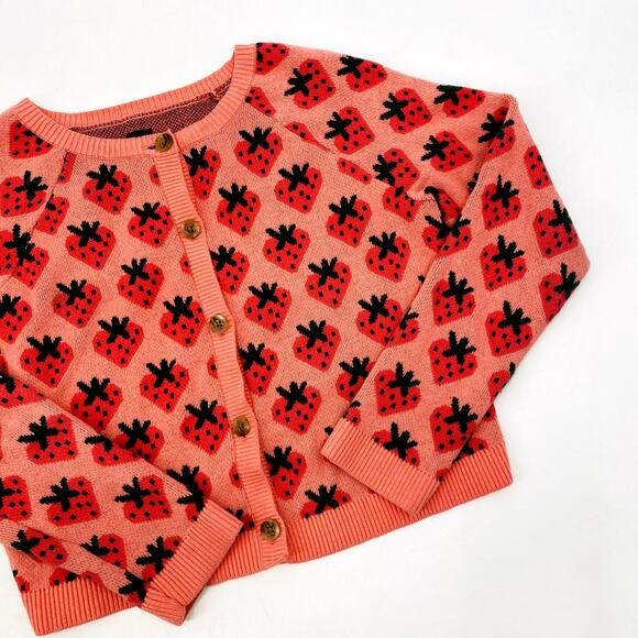 Tea Collection Other - Tea Clothing Pink Strawberry Cardigan Sweater